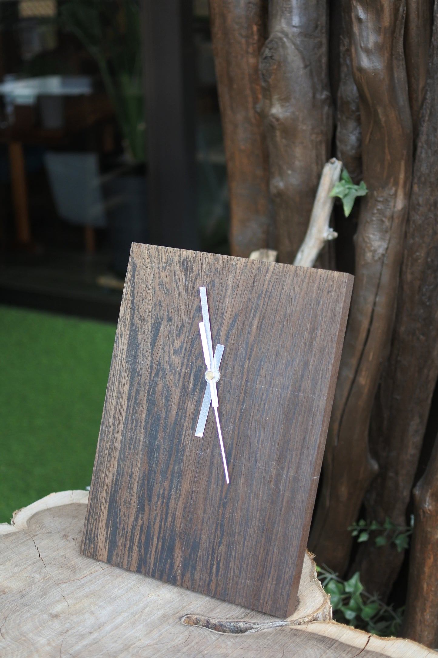 ゼブラウッド 一枚板時計