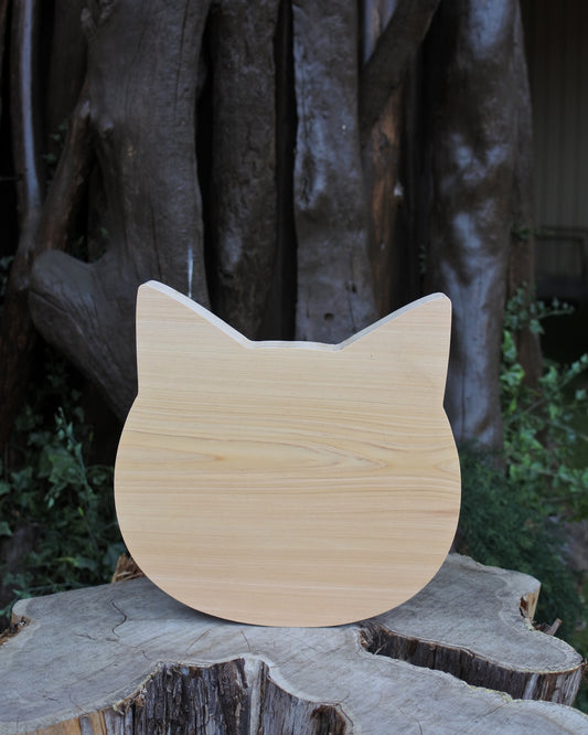 ひのき|極上まな板 ねこ型